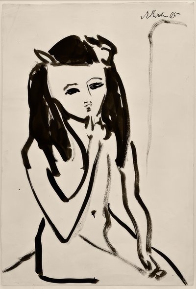 Senza titolo (Fränzi nuda, la mano sul mento) da Ernst Ludwig Kirchner