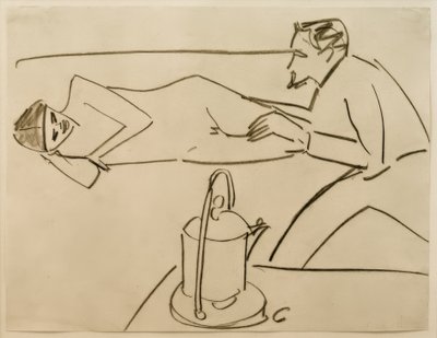 Senza titolo (Fränzi sdraiata in conversazione con Erich Heckel) da Ernst Ludwig Kirchner