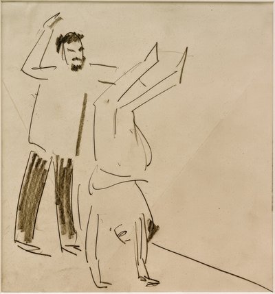 Senza titolo (Uomo con ragazza in verticale) da Ernst Ludwig Kirchner