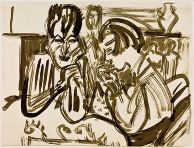 Coppia al tavolo da Ernst Ludwig Kirchner