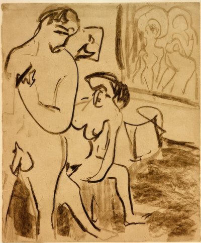Coppia nello studio da Ernst Ludwig Kirchner