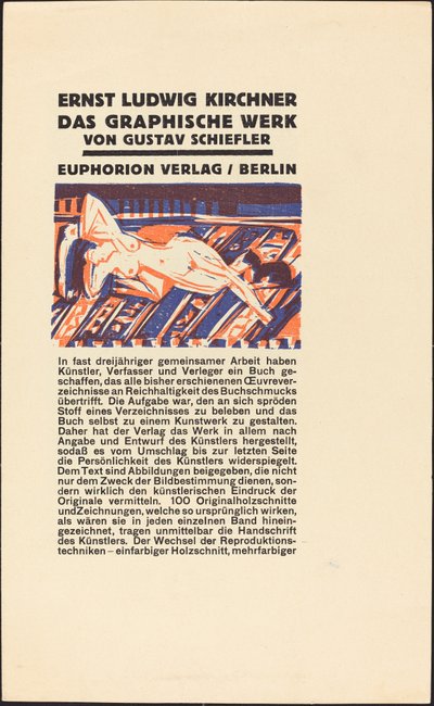 Nudo reclinato con gatto (Illustrazione per Ernst Ludwig Kirchner: Das Graphische Werk) da Ernst Ludwig Kirchner