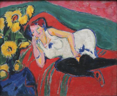 Donna a riposo in camicia bianca da Ernst Ludwig Kirchner