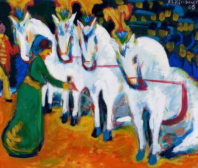 Atto di addestramento del cavallo bianco. 1908-09 da Ernst Ludwig Kirchner