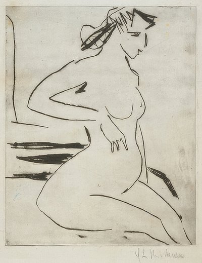Donna incinta nuda, seduta da Ernst Ludwig Kirchner