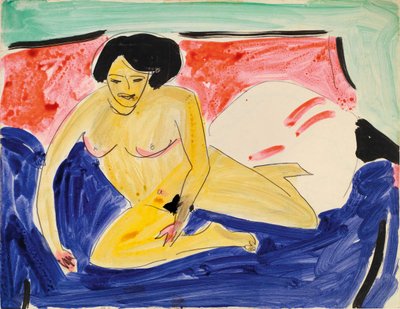 Nudo seduto sul divano da Ernst Ludwig Kirchner