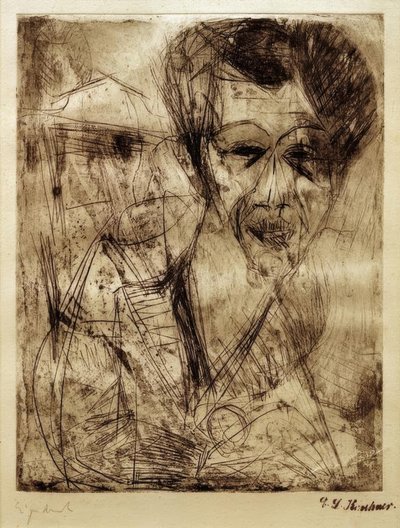 Autoritratto (disegnando) da Ernst Ludwig Kirchner