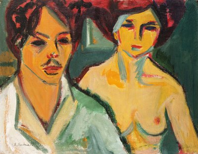 Autoritratto con modella, 1905 da Ernst Ludwig Kirchner