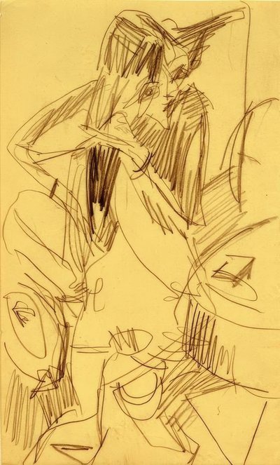 Nudo che si pettina da Ernst Ludwig Kirchner