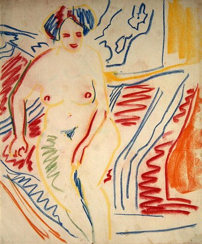 Nudo Seduto con Capelli Blu da Ernst Ludwig Kirchner