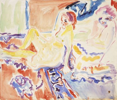 Seduto e sdraiato da Ernst Ludwig Kirchner