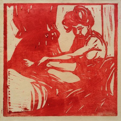 Nudo di ragazza seduta da Ernst Ludwig Kirchner