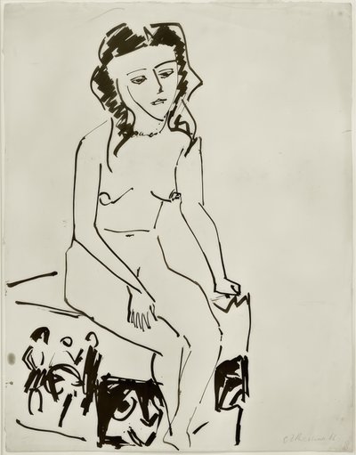 Nudo femminile seduto da Ernst Ludwig Kirchner