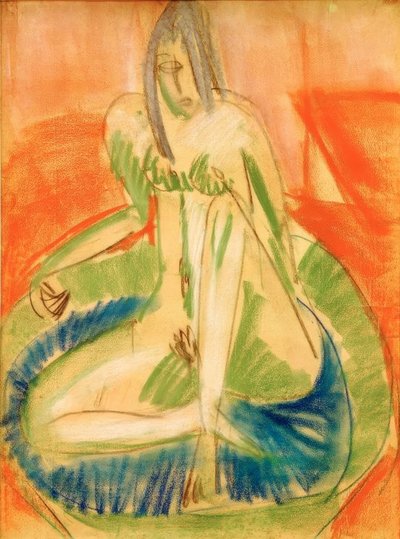 Nudo femminile seduto nella vasca da Ernst Ludwig Kirchner