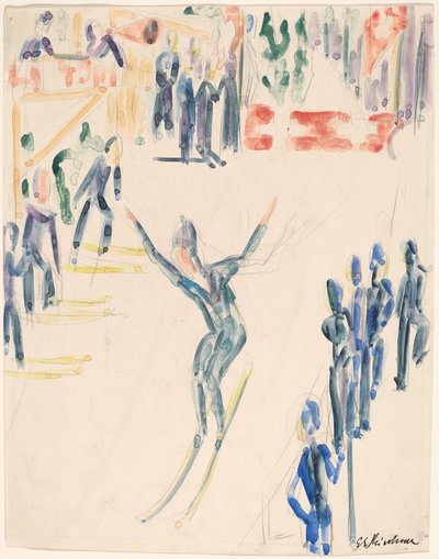 Saltatore con gli sci da Ernst Ludwig Kirchner