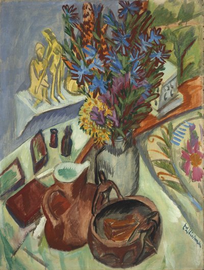 Natura morta con brocca e ciotola africana da Ernst Ludwig Kirchner