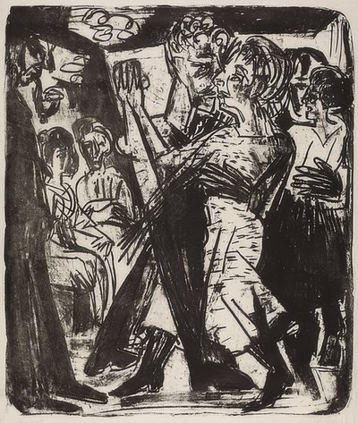 Coppia di contadini danzanti da Ernst Ludwig Kirchner