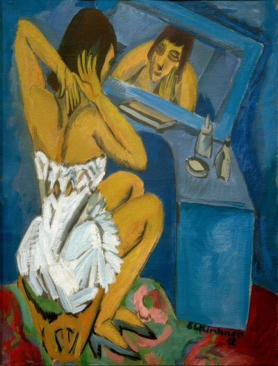Toilette; Donna davanti allo specchio da Ernst Ludwig Kirchner