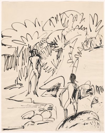 Due bagnanti sulla costa di Fehmarn da Ernst Ludwig Kirchner