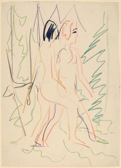 Due Nudi in una Foresta da Ernst Ludwig Kirchner