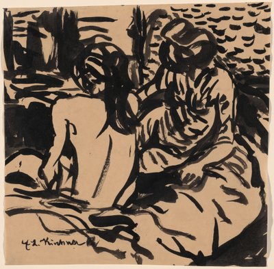 Due Nudi su un Letto (Isabella e una Ragazza Più Giovane) da Ernst Ludwig Kirchner