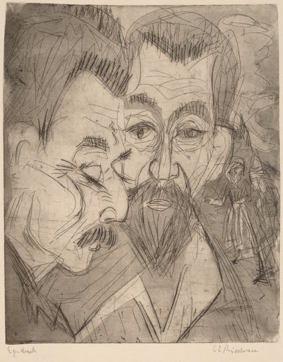 Due teste di contadini da Ernst Ludwig Kirchner