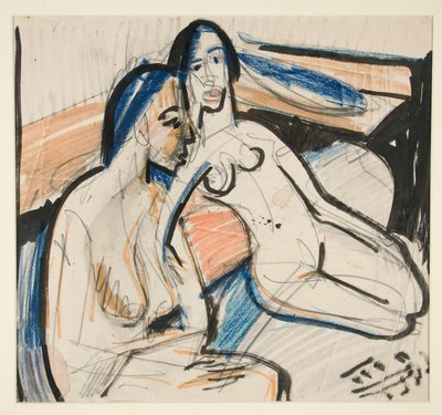 Due donne sedute in studio da Ernst Ludwig Kirchner