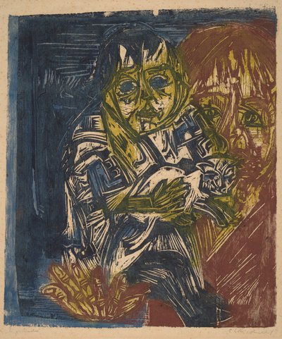 Donna con Bambino e Gatto da Ernst Ludwig Kirchner