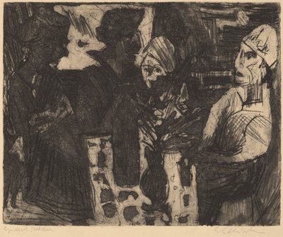 Donne a un tavolo in una stanza (recto) / Donna nuda (verso) da Ernst Ludwig Kirchner