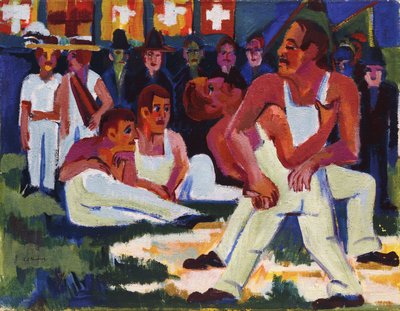 Lottatore; Ringer, 1923 da Ernst Ludwig Kirchner