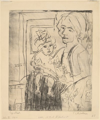 Giovane donna con bambino da Ernst Ludwig Kirchner