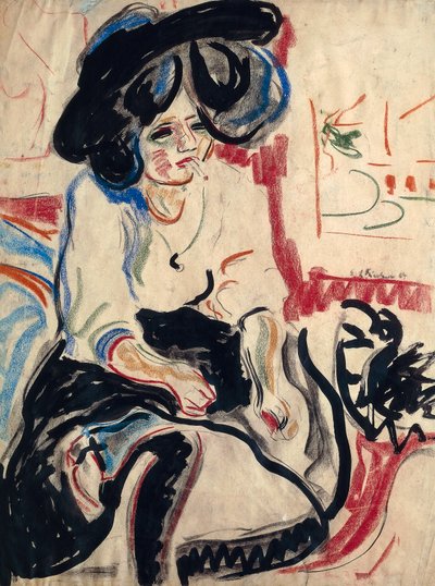 Giovane donna con sigaretta da Ernst Ludwig Kirchner