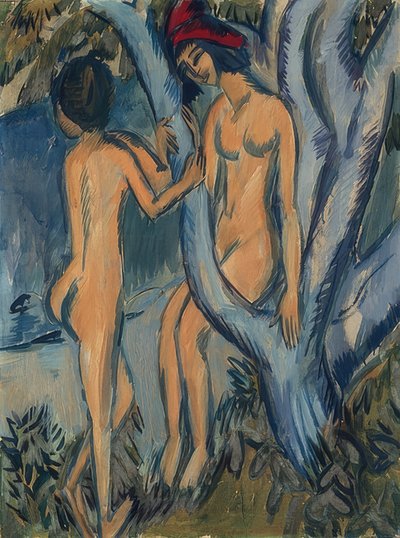 Due nudi sotto un albero, Fehmarn da Ernst Ludwig Kirchner