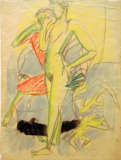 Due figure nella stanza da Ernst Ludwig Kirchner