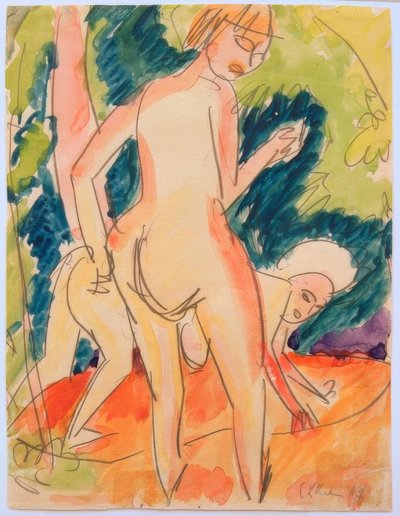 Due ragazze che fanno il bagno da Ernst Ludwig Kirchner