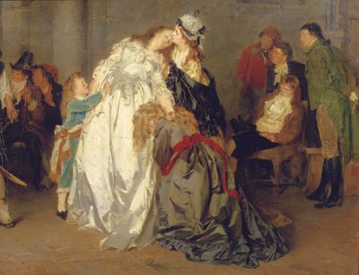 Re Luigi XVI di Francia che saluta la sua famiglia nella prigione del Tempio (dettaglio), 1873 da Ernst Meisel