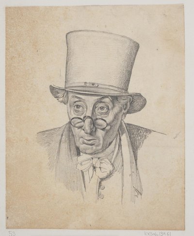 Studio per la testa di uno scrittore di lettere con occhiali da Ernst Meyer