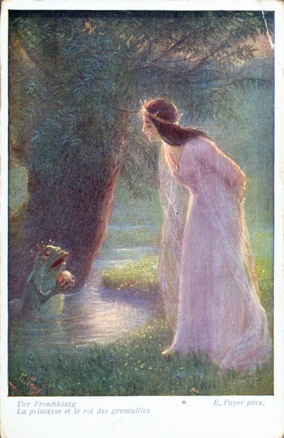 Il principe ranocchio dà alla principessa la palla d
