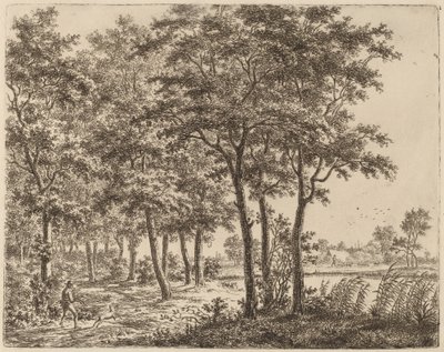 Paesaggio con un contadino che trasporta legna da Ernst Willem Jan Bagelaar