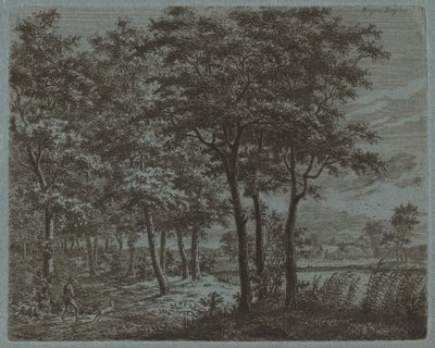 Paesaggio con contadino che trasporta legna da ardere, c. 1800 da Ernst Willem Jan Bagelaar