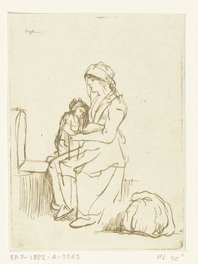 Madre con bambino in grembo da Ernst Willem Jan Bagelaar
