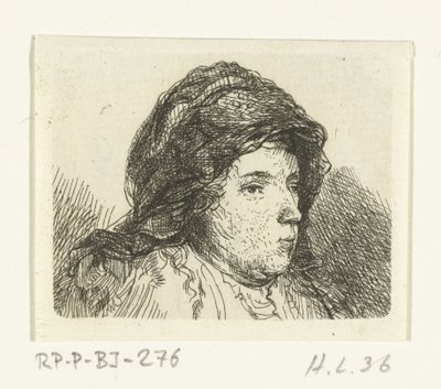 Busto di donna con un panno sulla testa da Ernst Willem Jan Bagelaar