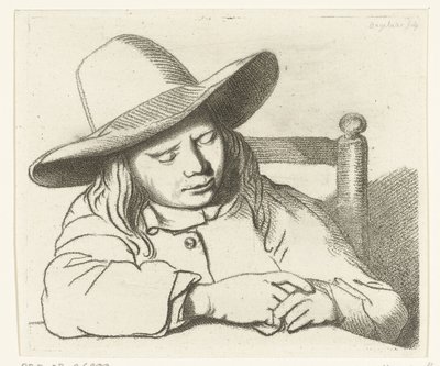 Ragazzo addormentato con cappello da Ernst Willem Jan Bagelaar