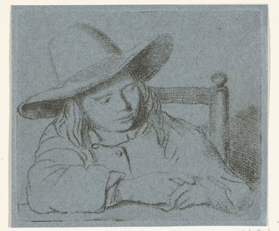 Ragazzo addormentato con cappello da Ernst Willem Jan Bagelaar