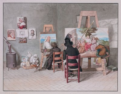 Bernhard Neher e Erwin Speckter nel loro studio a Roma, di Erwin Speckter da Erwin Speckter