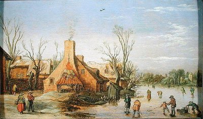 Un villaggio in inverno, 1623 da Esaias I van de Velde