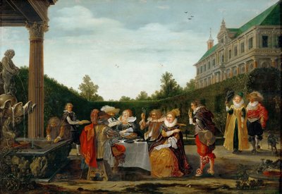 Festa nel parco del castello da Esaias I van de Velde