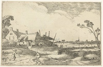 Fattoria su un sentiero e vista sui campi da Esaias van de Velde