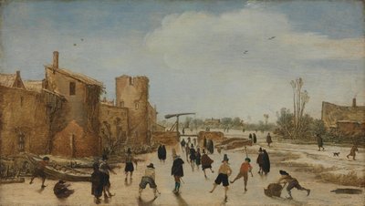 Divertimento sul ghiaccio nel fossato da Esaias van de Velde