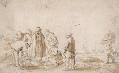 Pescivendoli sulla spiaggia da Esaias van de Velde